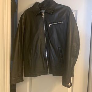 Mens Michael Kors Leather Jacket. Color: Black. Size: Medium.
